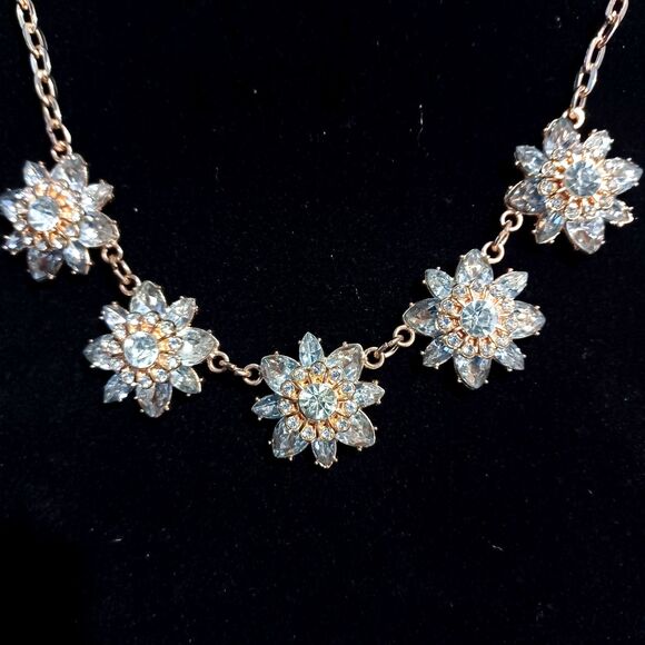 CHLOE & ISABEL Gold-Toned Floral Crystal & Rhinestone Necklace, 16" - Picture 2 of 3